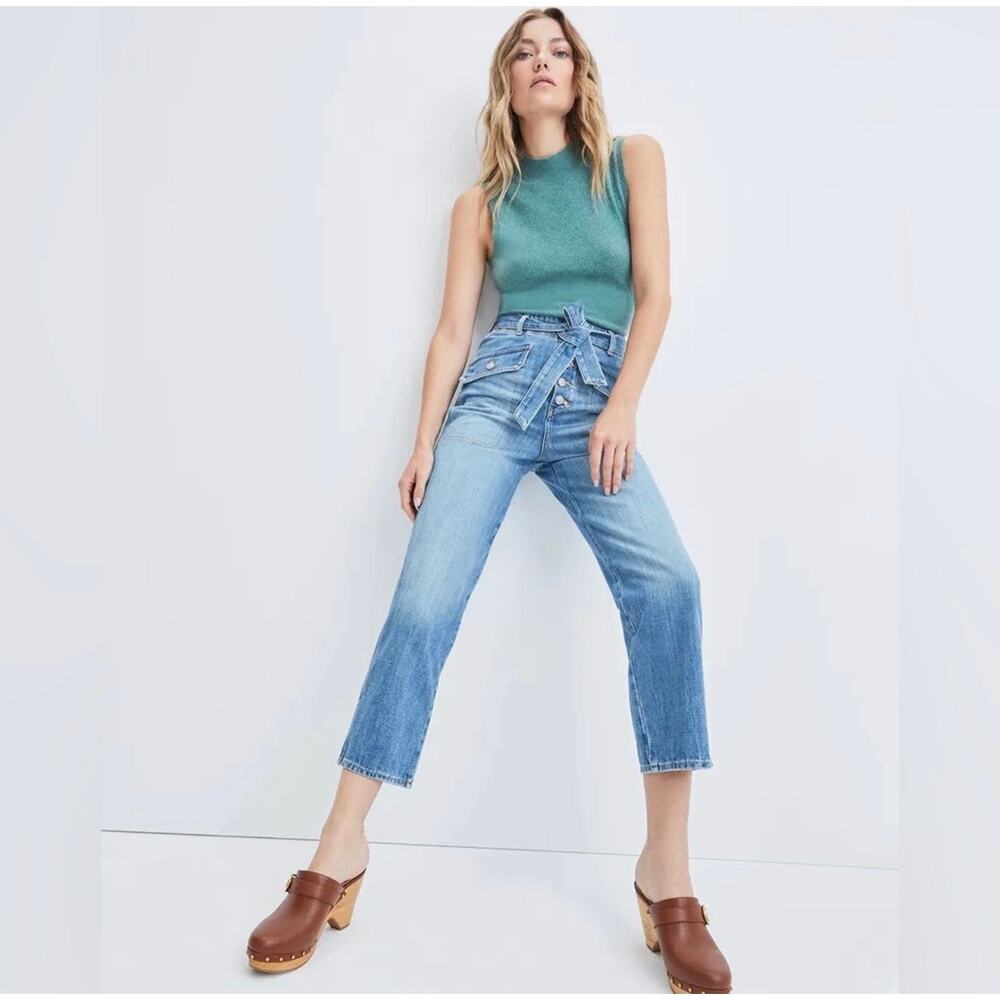 Veronica Beard Light Blue Straight-Leg Jeans - Picture 13 of 13
